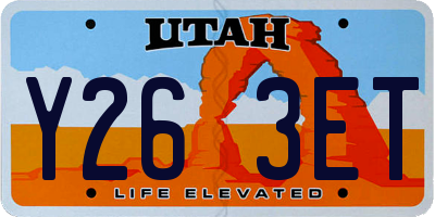 UT license plate Y263ET