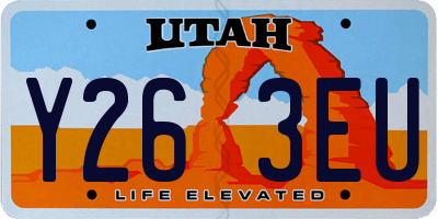 UT license plate Y263EU