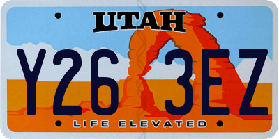 UT license plate Y263EZ