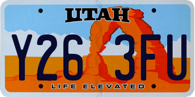 UT license plate Y263FU