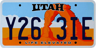 UT license plate Y263IE