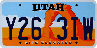 UT license plate Y263IW
