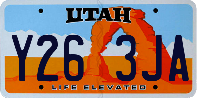 UT license plate Y263JA