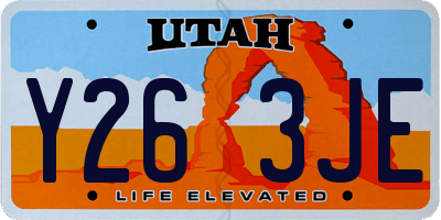 UT license plate Y263JE