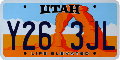 UT license plate Y263JL
