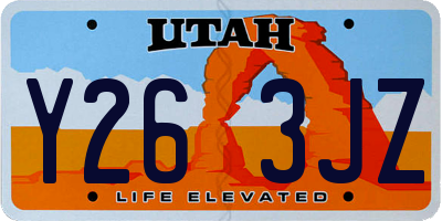UT license plate Y263JZ