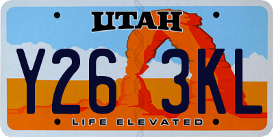 UT license plate Y263KL