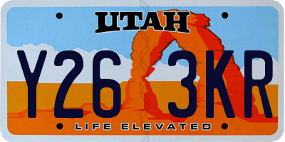 UT license plate Y263KR