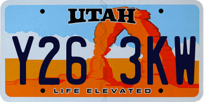UT license plate Y263KW