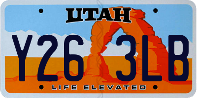 UT license plate Y263LB