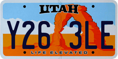 UT license plate Y263LE