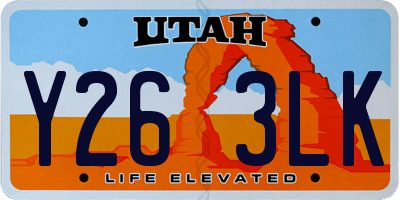 UT license plate Y263LK