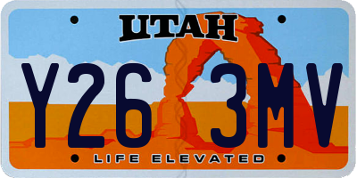 UT license plate Y263MV