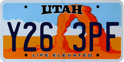 UT license plate Y263PF