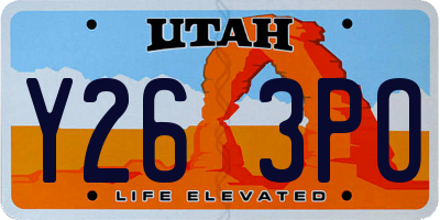 UT license plate Y263PO