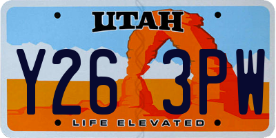 UT license plate Y263PW