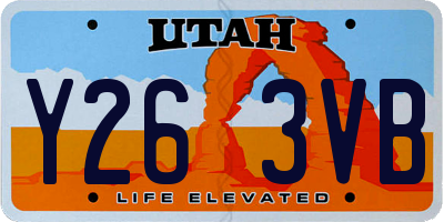 UT license plate Y263VB