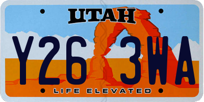UT license plate Y263WA