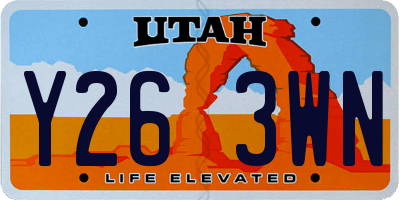 UT license plate Y263WN