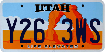 UT license plate Y263WS
