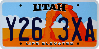 UT license plate Y263XA