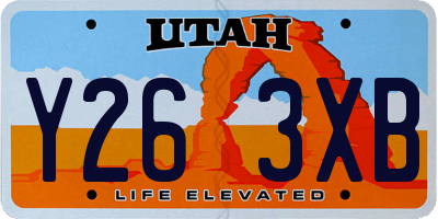 UT license plate Y263XB