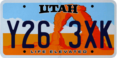 UT license plate Y263XK