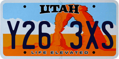 UT license plate Y263XS
