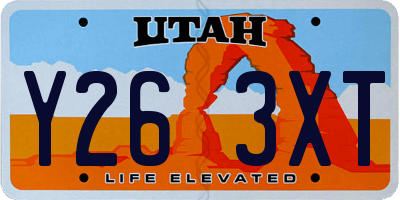 UT license plate Y263XT
