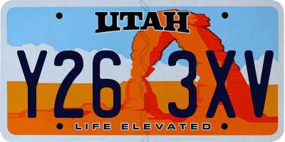 UT license plate Y263XV