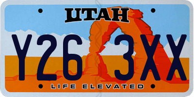 UT license plate Y263XX