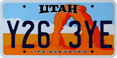UT license plate Y263YE