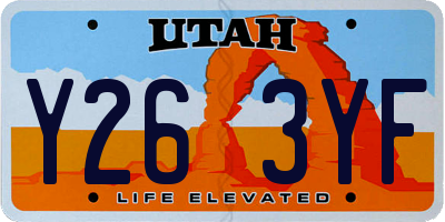 UT license plate Y263YF