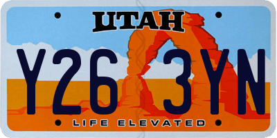 UT license plate Y263YN