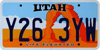 UT license plate Y263YW