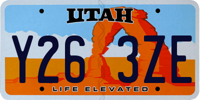 UT license plate Y263ZE
