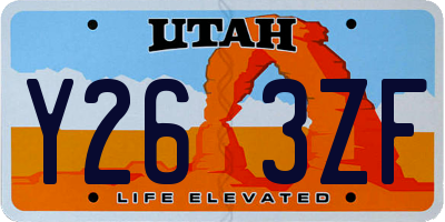 UT license plate Y263ZF
