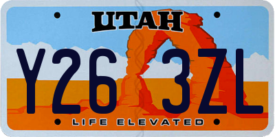 UT license plate Y263ZL