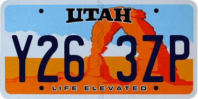 UT license plate Y263ZP
