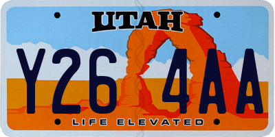 UT license plate Y264AA