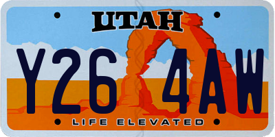 UT license plate Y264AW