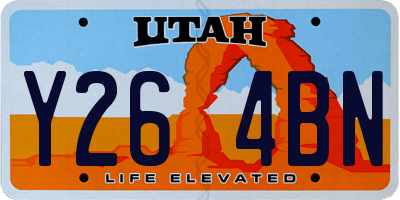 UT license plate Y264BN