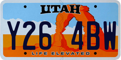 UT license plate Y264BW