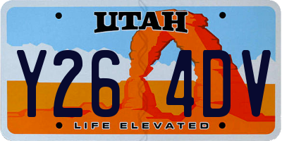 UT license plate Y264DV