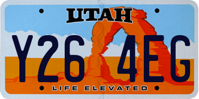 UT license plate Y264EG
