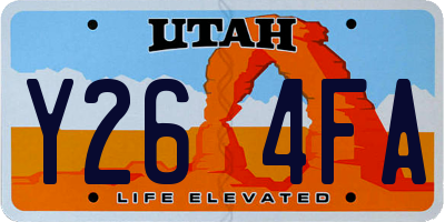 UT license plate Y264FA
