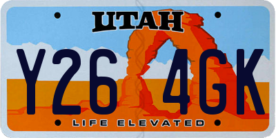 UT license plate Y264GK