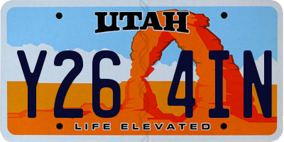 UT license plate Y264IN
