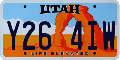 UT license plate Y264IW