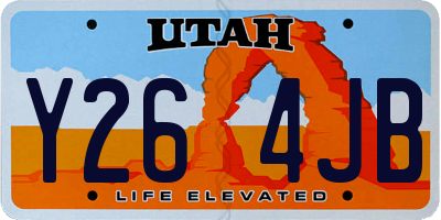 UT license plate Y264JB